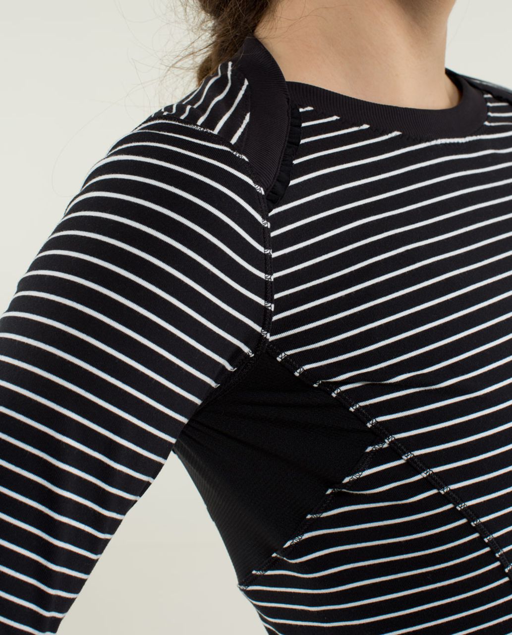 Lululemon Base Runner Long Sleeve - Parallel Stripe Black White / Black