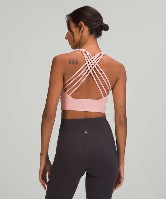 Lululemon Free To Be Bra Wild High Neck Long Line *Light Support, A/B Cup -  White - lulu fanatics