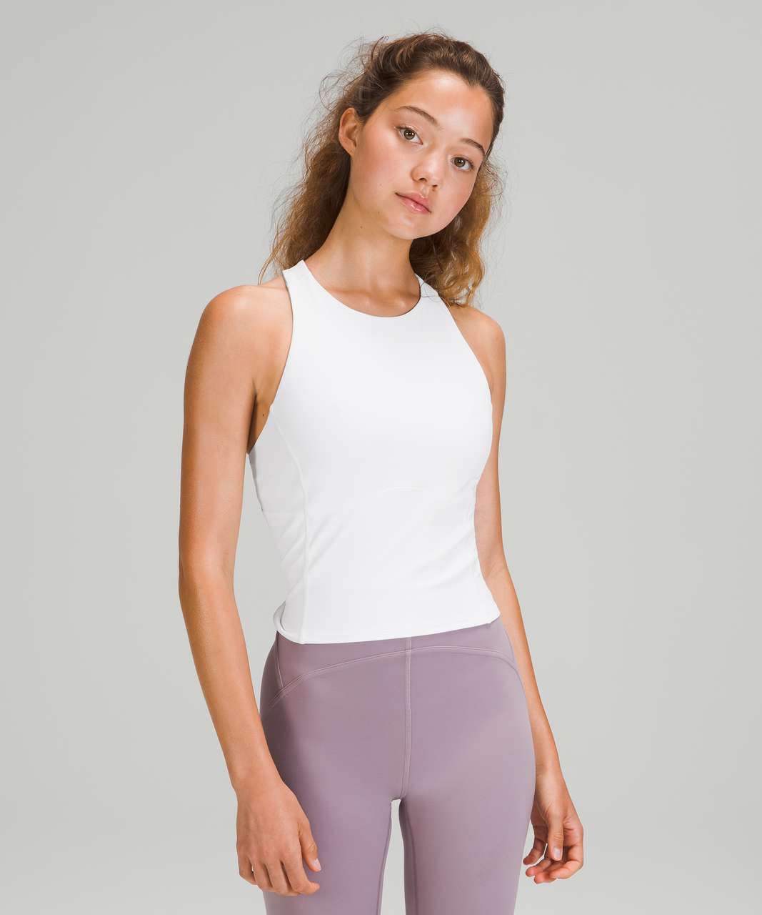 Lululemon Cross-Back Nulu Yoga Tank Top - White - lulu fanatics