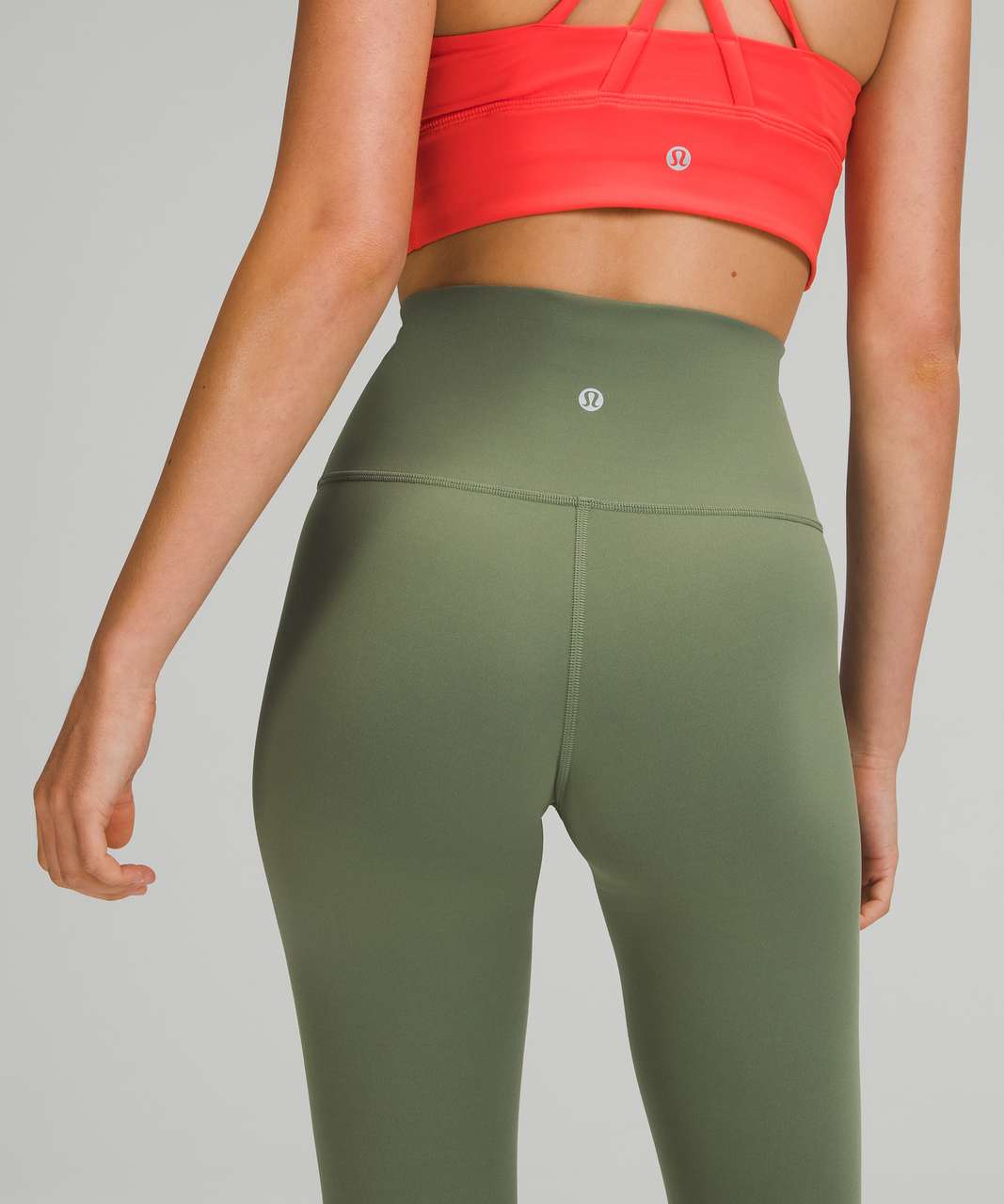 NWT Lululemon Wunder Train High Rise Tight 25 in green twill sz