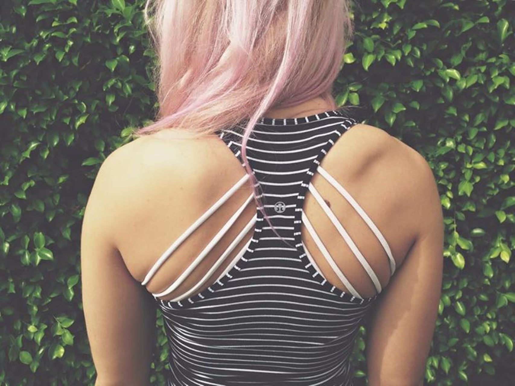 Lululemon Cool Racerback - Parallel Stripe Black White - lulu fanatics