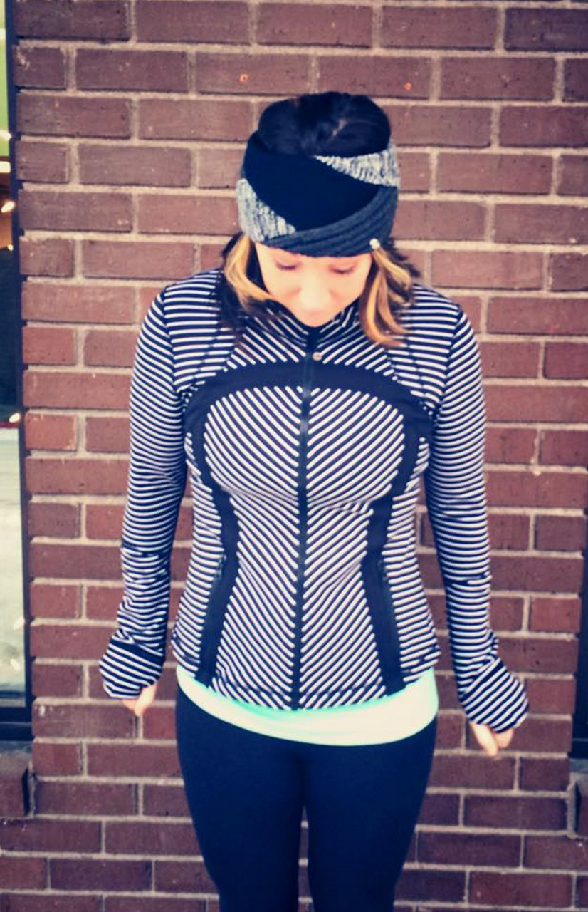 Lululemon Define Jacket - Parallel Stripe Black White / Black