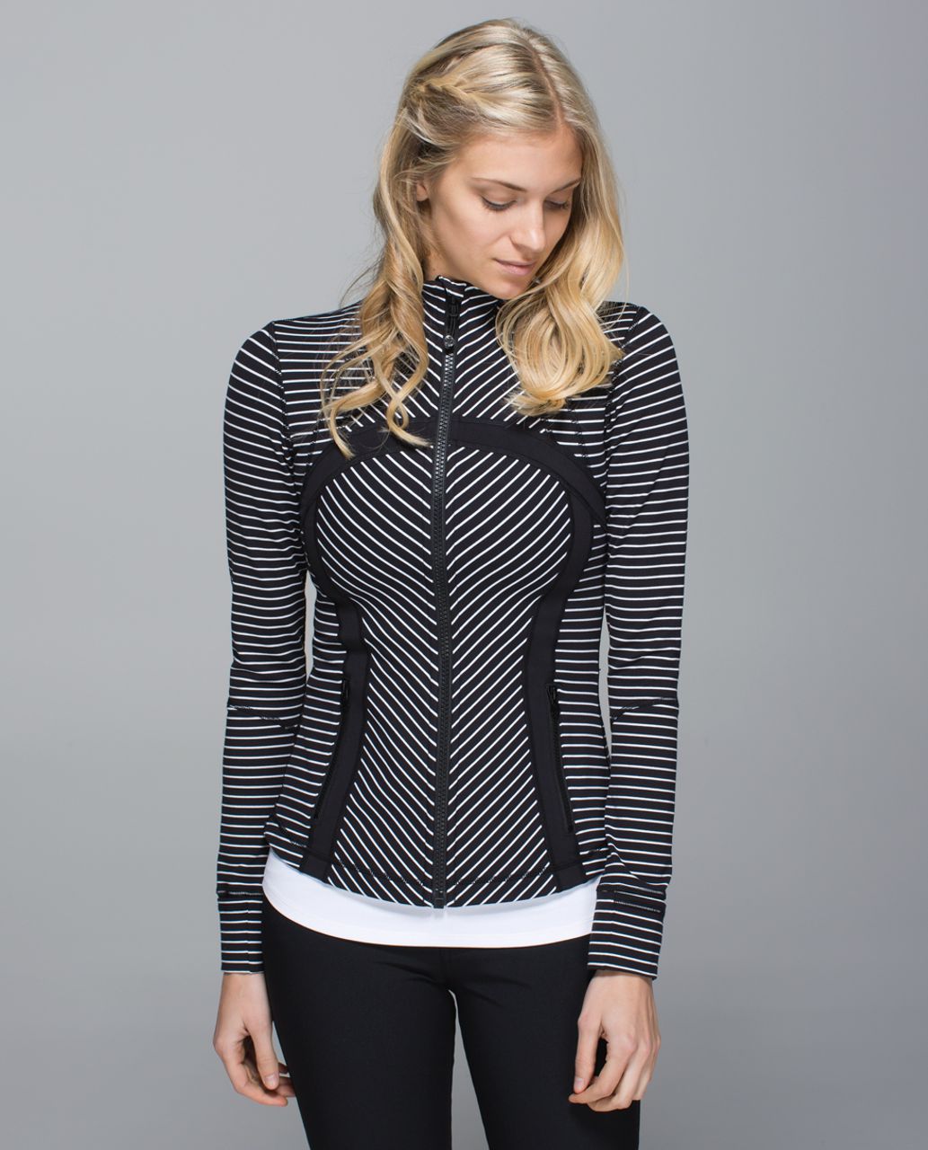 Lululemon Define Jacket - Parallel Stripe Black White ...