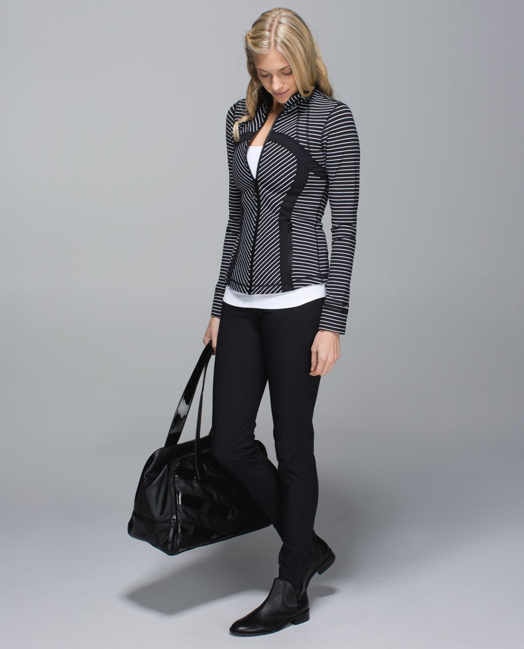 Lululemon Define Jacket - Parallel Stripe Black White / Black