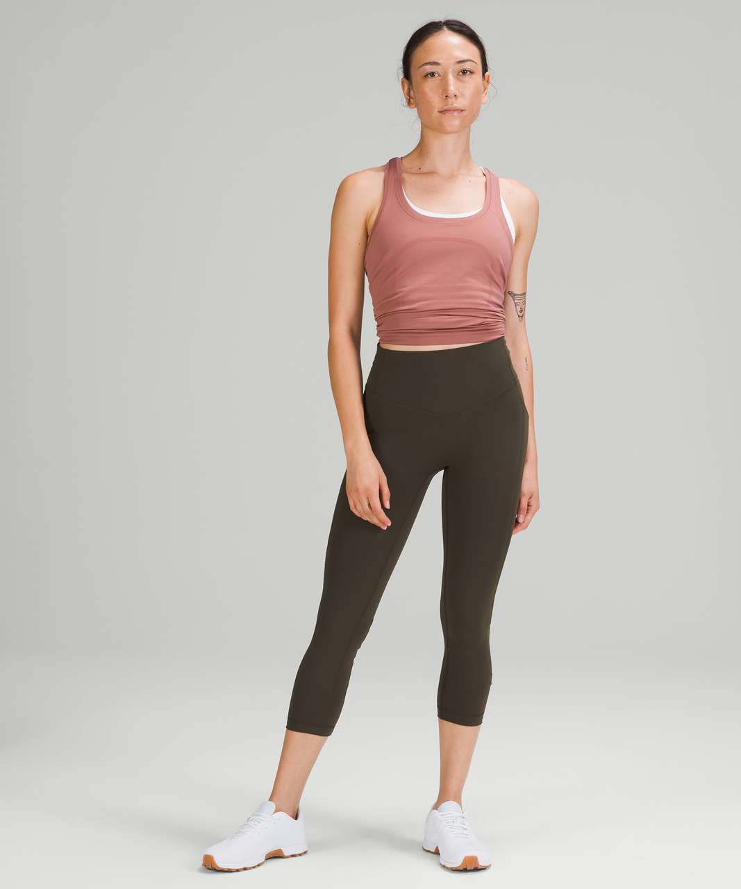 Lululemon All the Right Places High-Rise Crop 23 - Dark Olive - lulu  fanatics