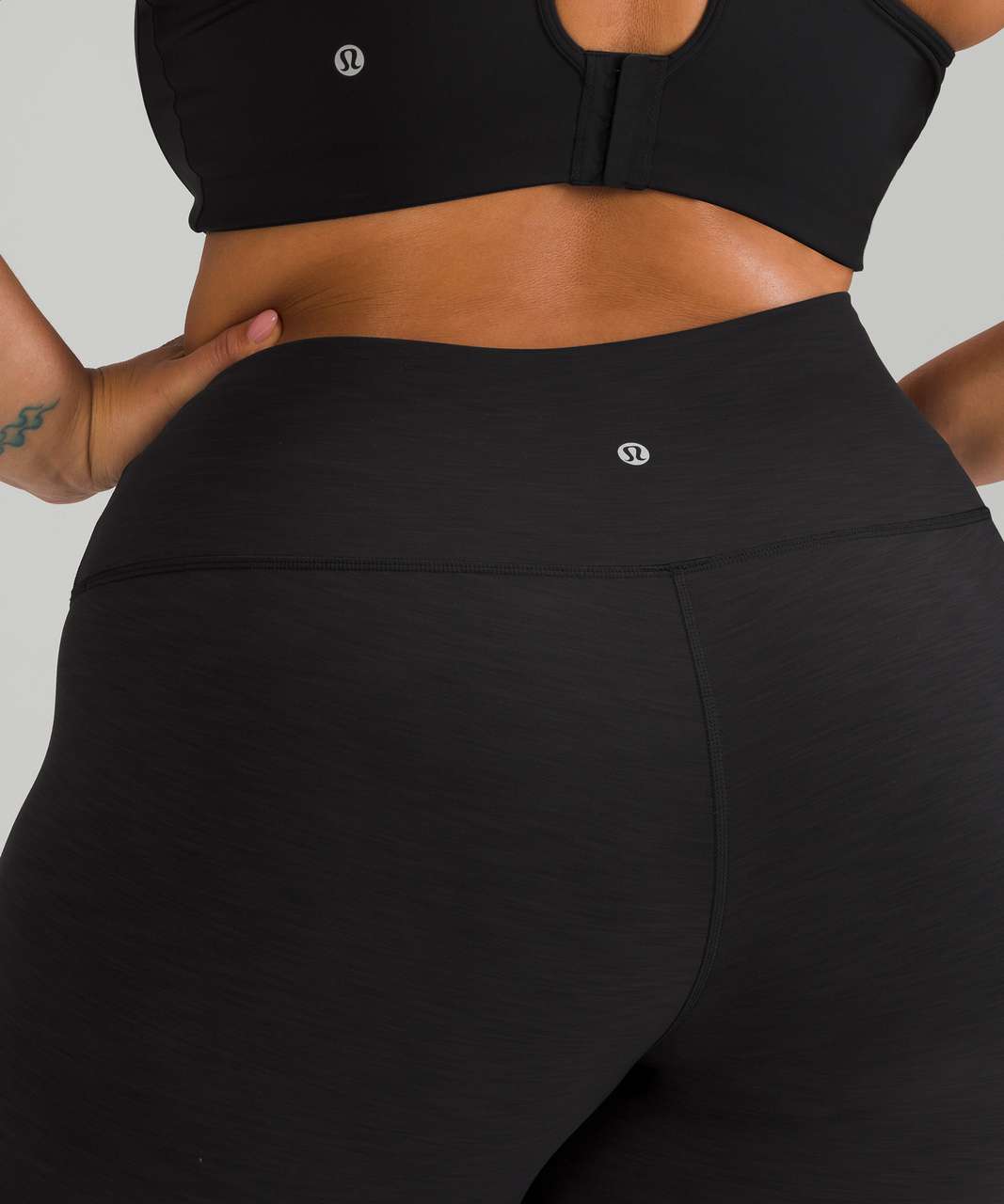 Lululemon Wunder Train High-Rise Crop 23 - Heathered Black - lulu fanatics