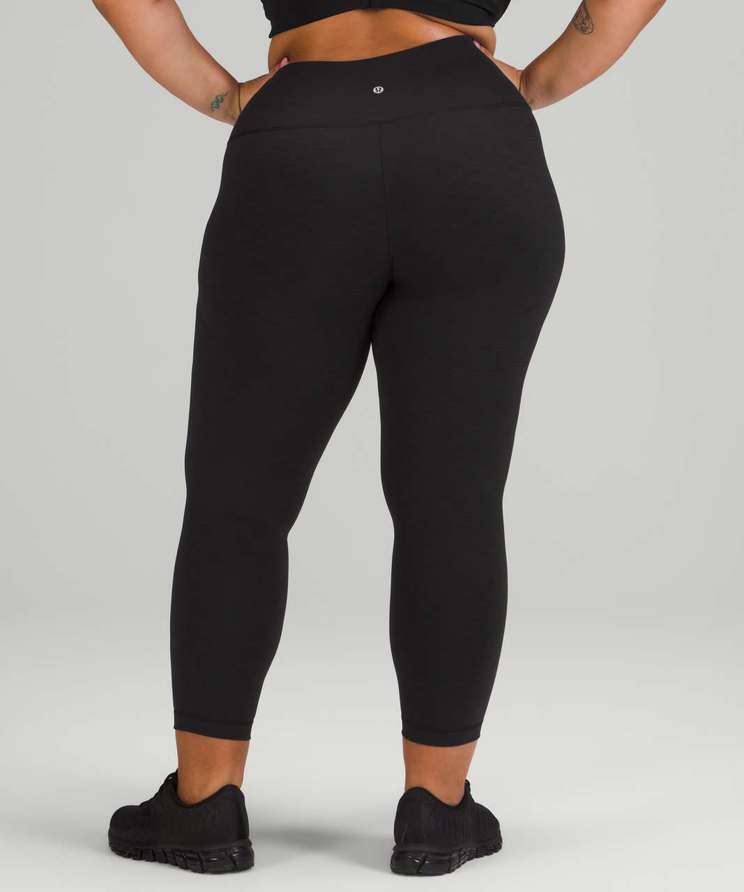 Lululemon Wunder Train High-Rise Crop 23 - Heathered Black - lulu