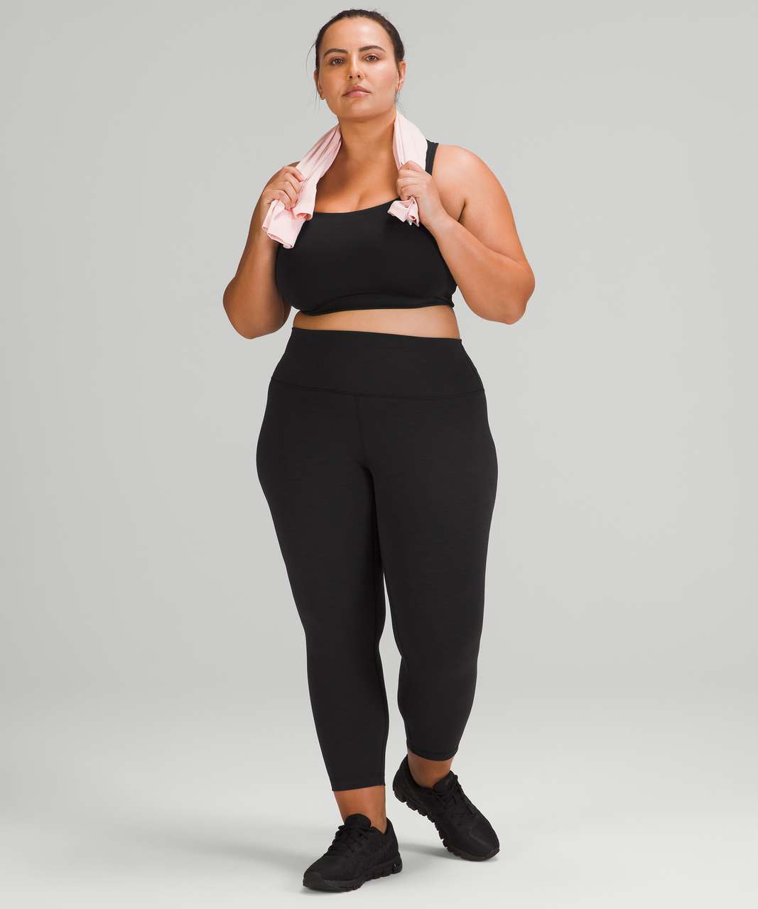 Lululemon Wunder Train High-Rise Crop 23 - Heathered Black - lulu