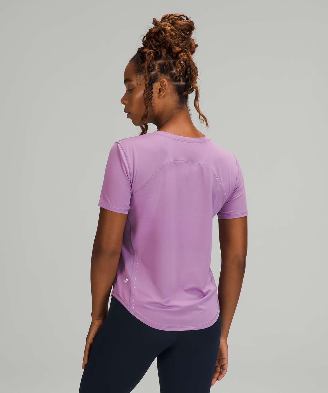 lululemon athletica, Tops, Lululemon High Neck Running And Training T  Shirt Wisteria Purple