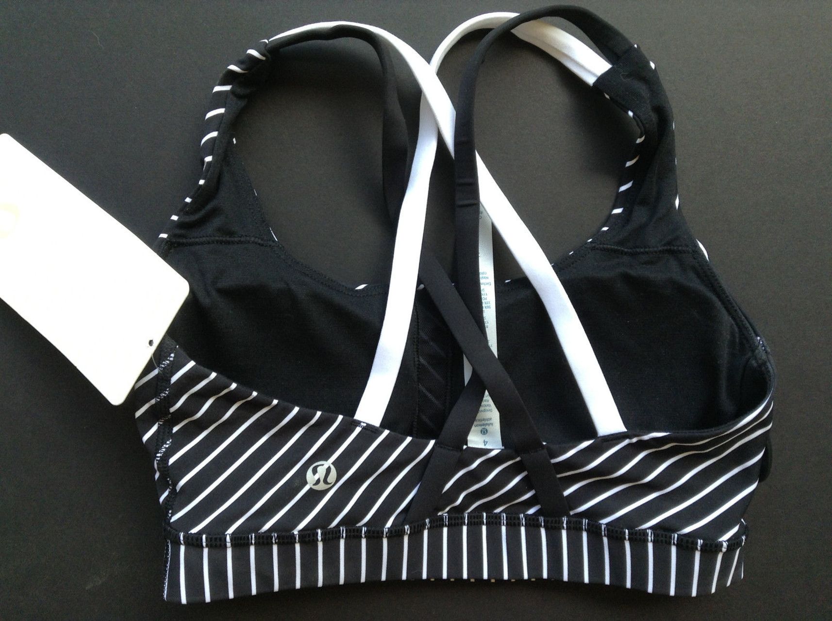 Lululemon Energy Bra - Parallel Stripe Black White / Black