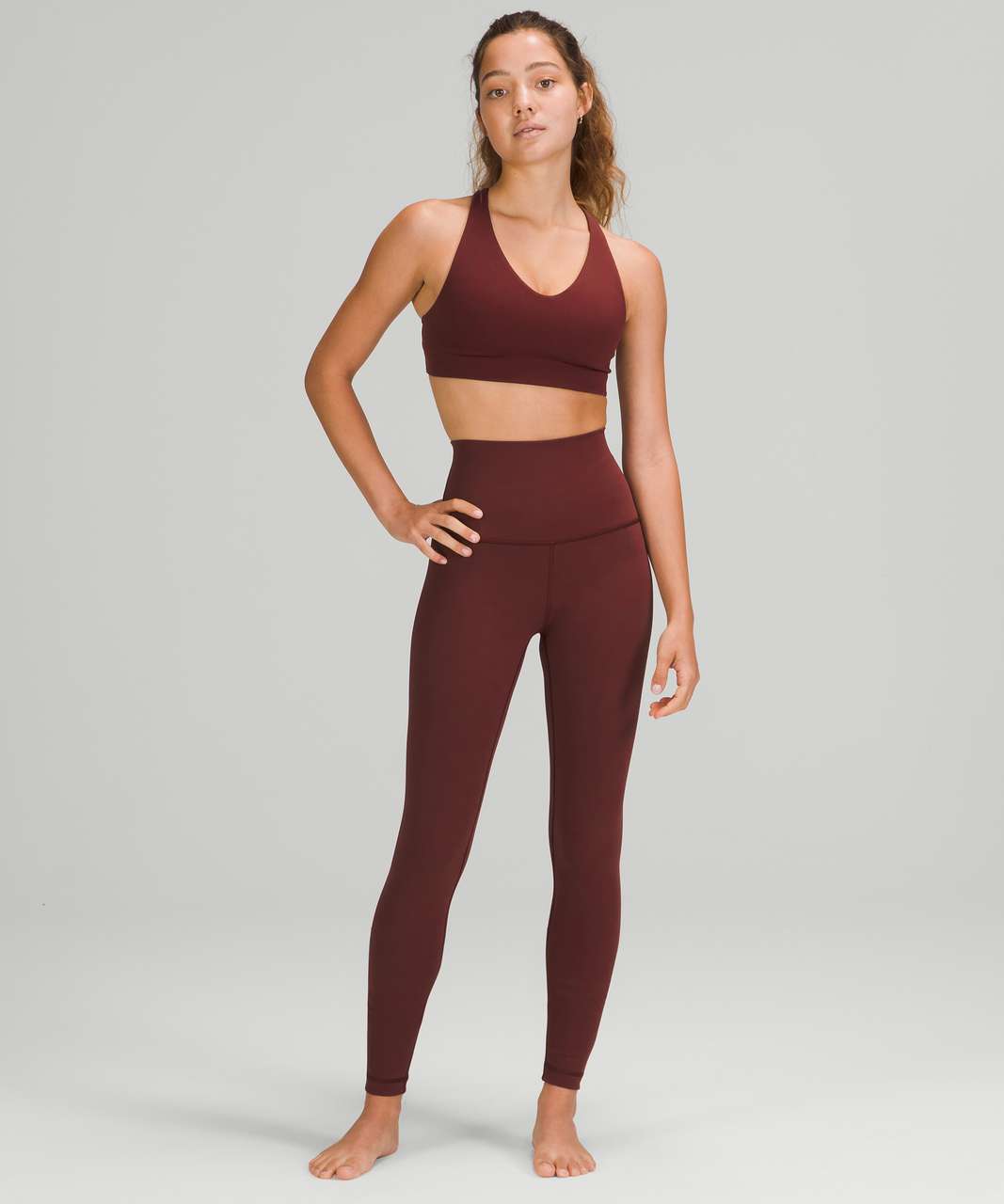 Lululemon In Alignment Racerback Bra *Light Support, B/C Cup - Red Merlot