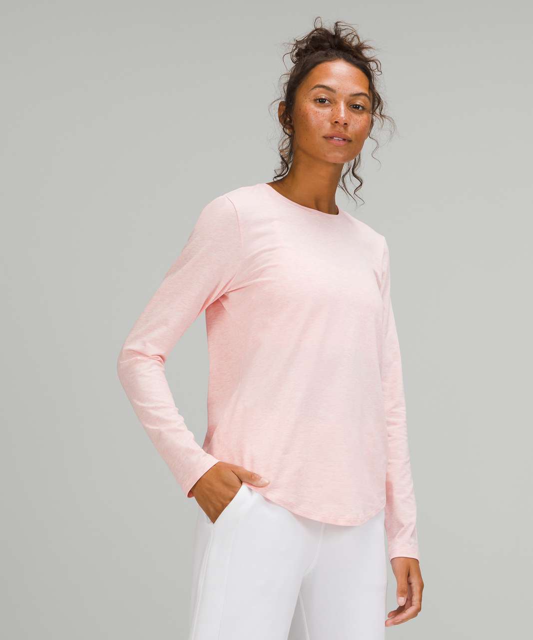 Lululemon Love Long Sleeve Shirt - Heathered Pink Mist