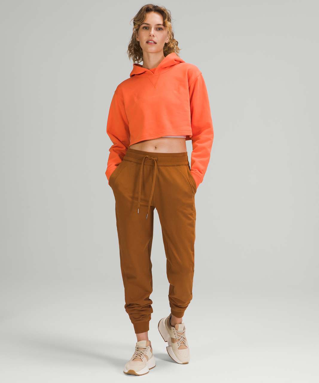 Lululemon All Yours Cropped Hoodie - Warm Coral - lulu fanatics