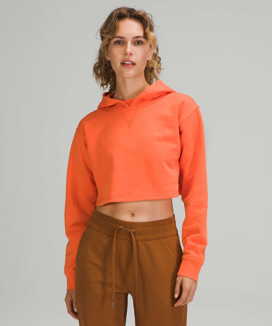 Lululemon All Yours Cropped Hoodie Warm Coral lulu fanatics