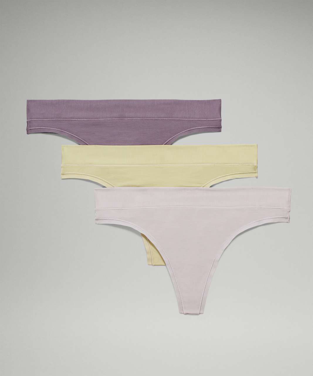 Lululemon UnderEase Mid Rise Thong Underwear 3 Pack - Chrome