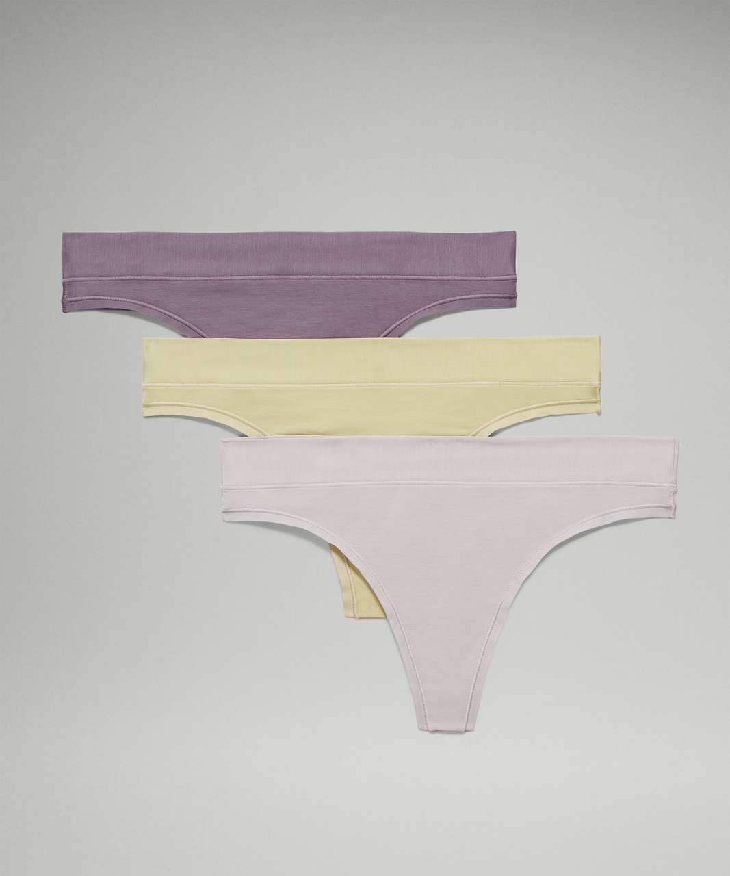 Lululemon InvisiWear Mid-Rise Cheeky Bikini Underwear 3 Pack - Chrome /  Brick Purple / Dew Green - lulu fanatics