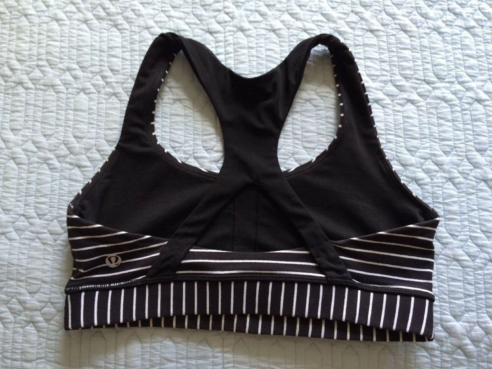 Lululemon 50 Rep Bra - Parallel Stripe Black White - lulu fanatics