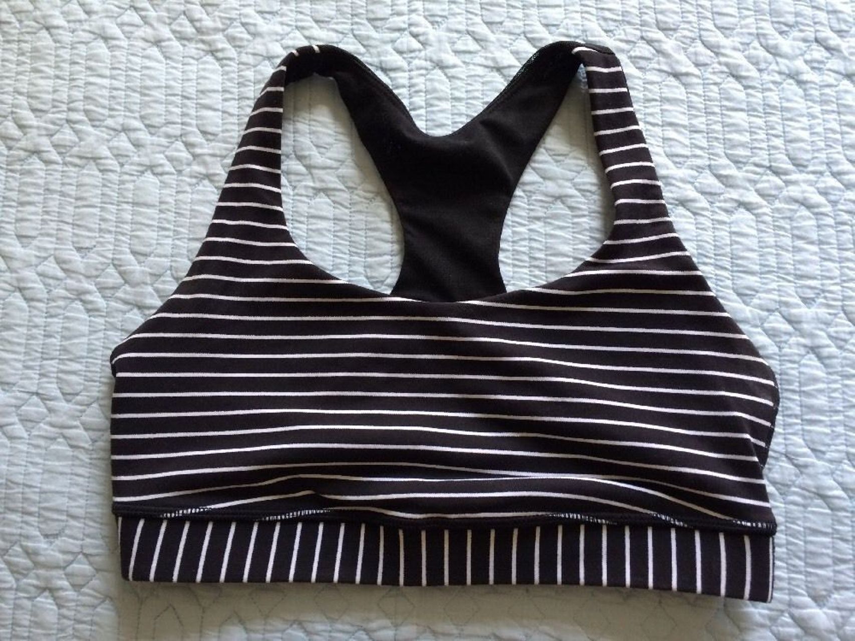 Lululemon 50 Rep Bra - Parallel Stripe Black White