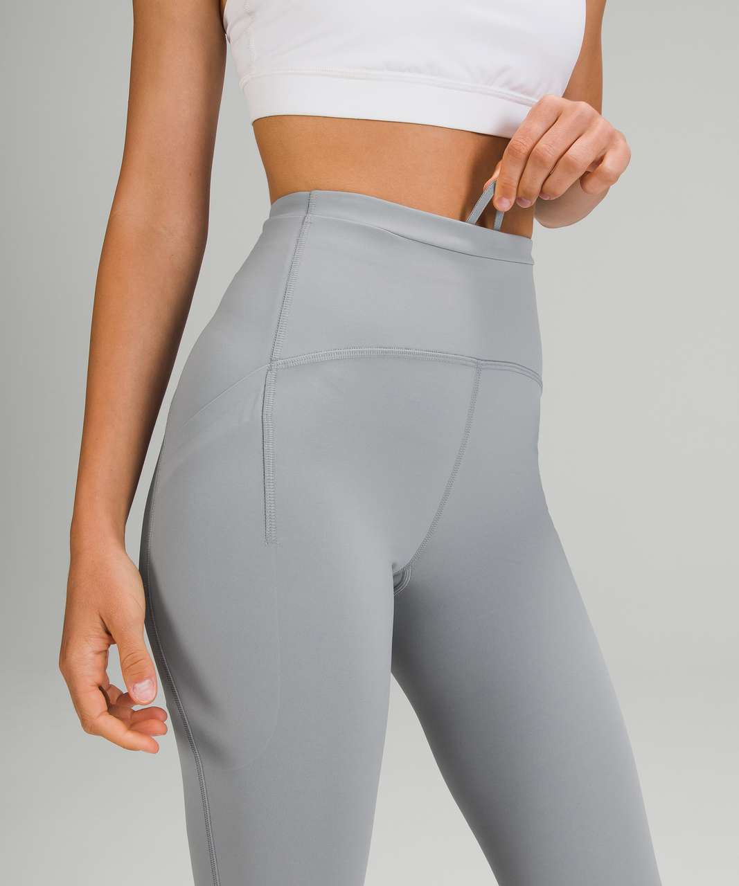 Lululemon Speed Wunder Tight *Asym Free Spirit Ice Grey Black / Black Size  10