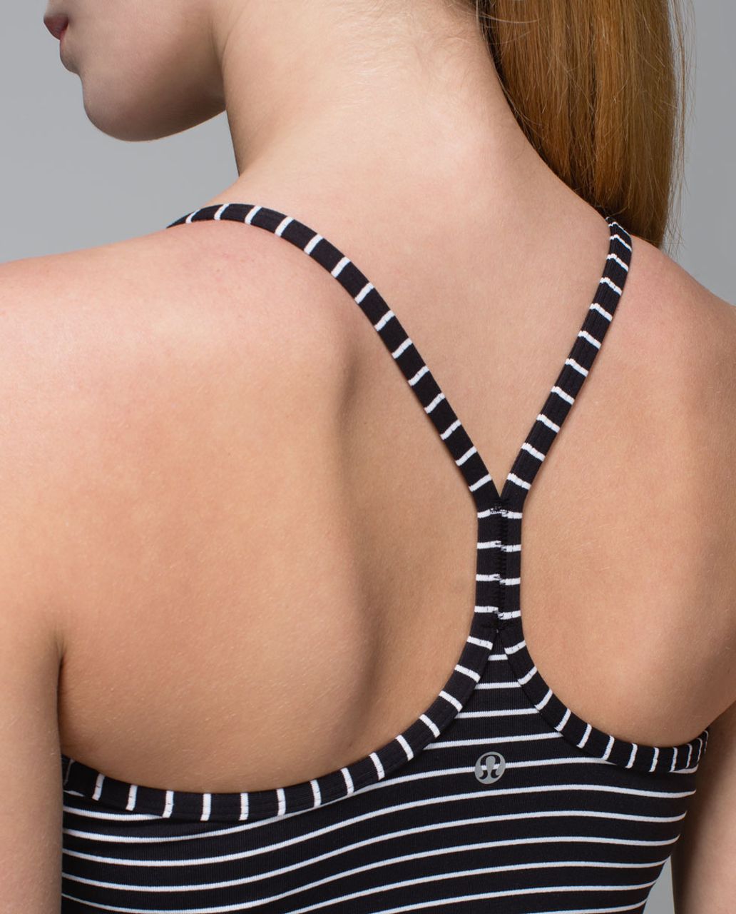 Lululemon Power Y Tank *Luon - Parallel Stripe Black White - lulu fanatics