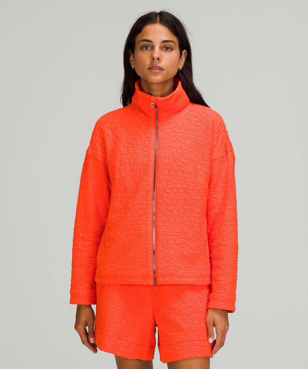 Lululemon Rippled Full Zip Jacket - Autumn Red