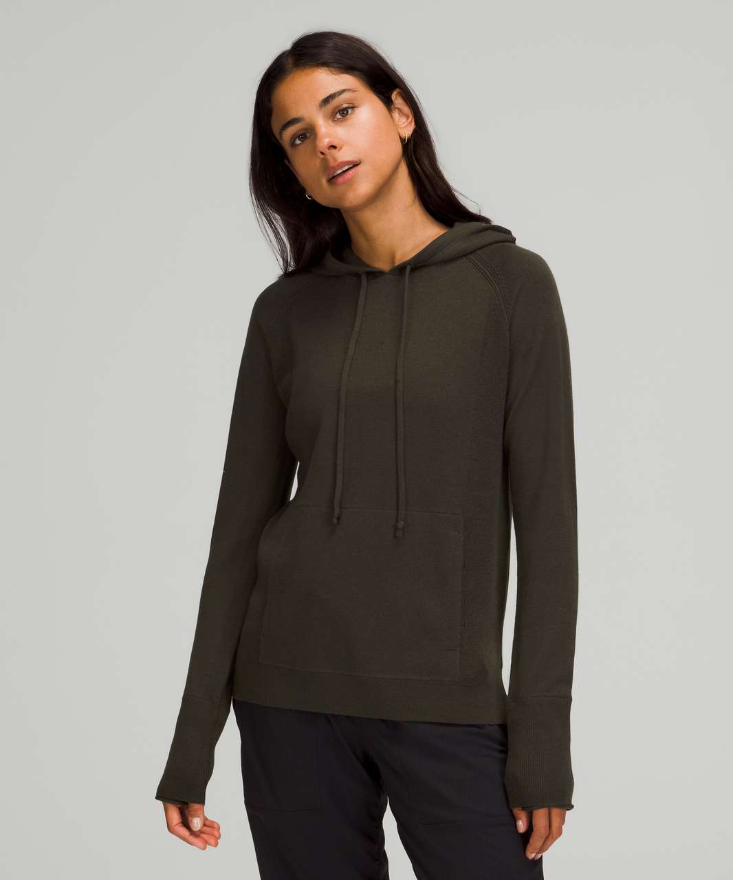 Lululemon Light Merino Wool Hoodie Dark Olive lulu fanatics