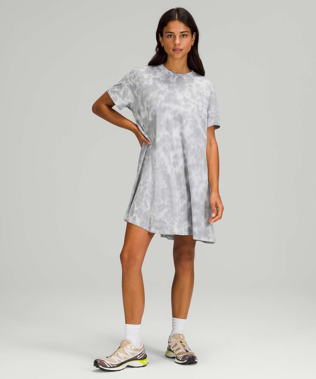 Lululemon All Yours T-Shirt Dress - Marmoleado Tie Dye Vapor Rhino Grey