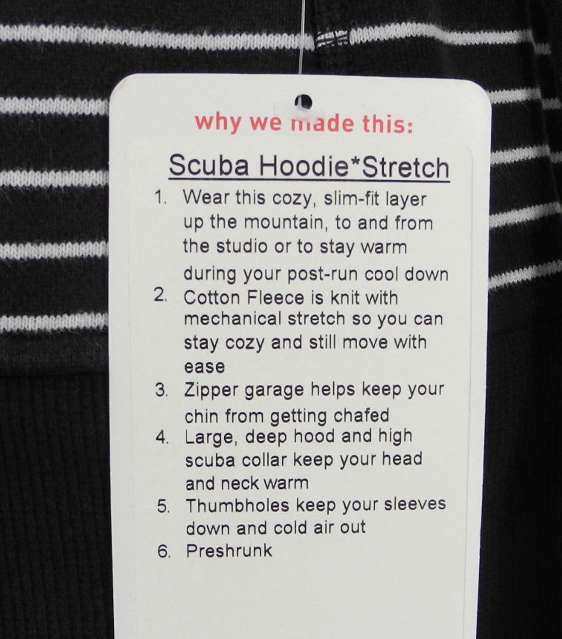 Lululemon Scuba Hoodie *Stretch - Parallel Stripe Black White