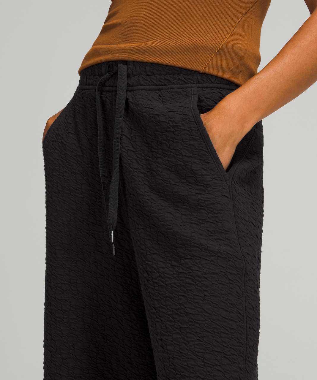 Lululemon Rippled Wide Leg Super-High-Rise Crop - Black