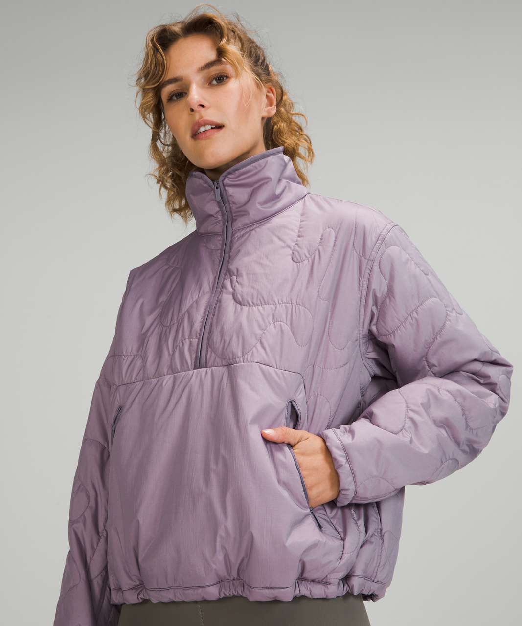 Lululemon Insulated Quilted Pullover Jacket - Heathered Dusky Lavender