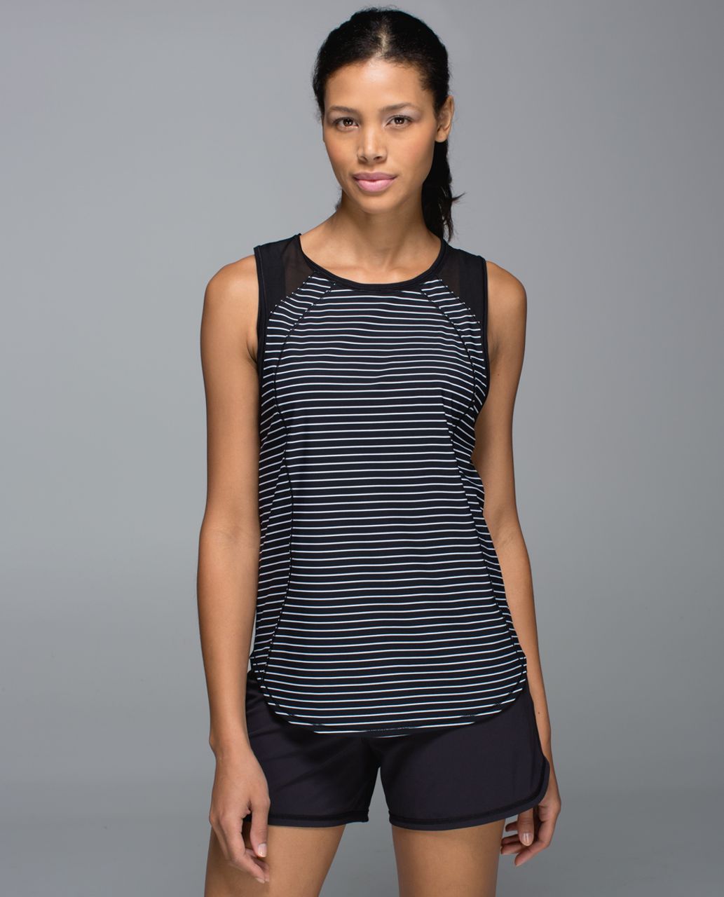 Lululemon Sculpt Tank - Parallel Stripe Printed Black White / Black