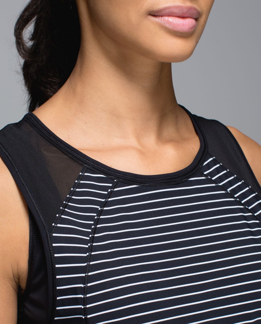 Lululemon Sculpt Tank - Parallel Stripe Printed Black White / Black