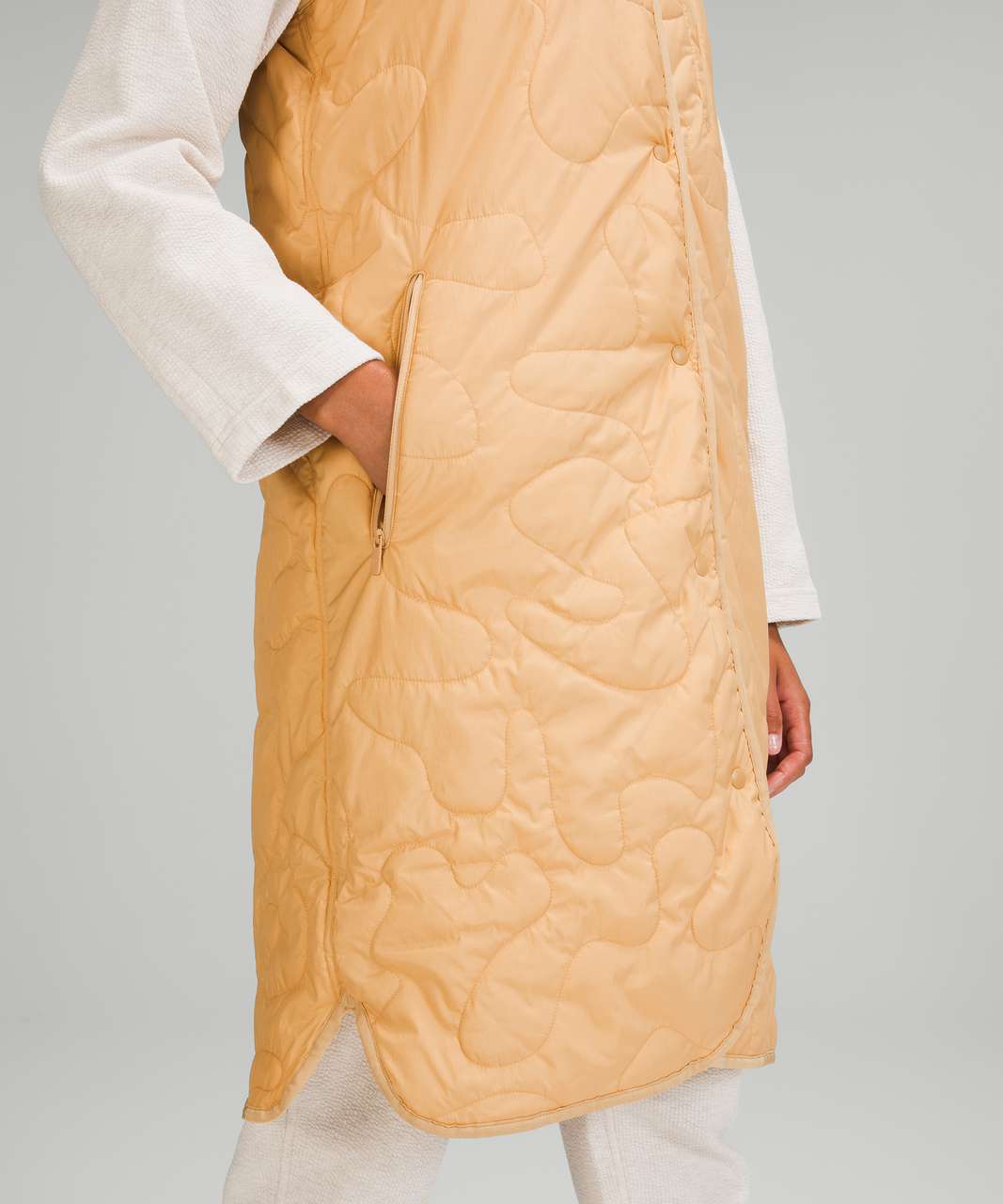 Lululemon Insulated Quilted Long Vest - Heathered Pecan Tan