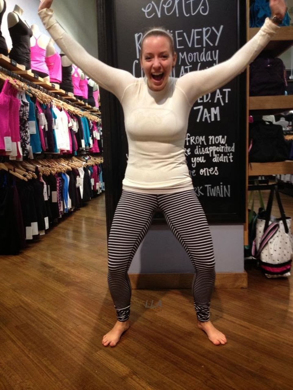 Lululemon black and on sale white striped leggings