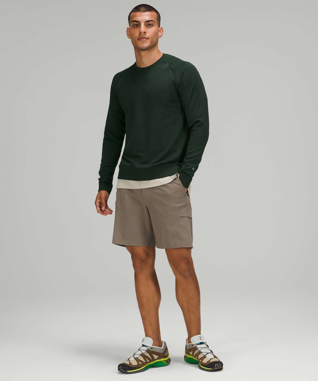 Lululemon Engineered Warmth Long Sleeve Crew Canada Online Shop - Rainforest  Green / Rainforest Green Mens Hoodies and Sweatshirts