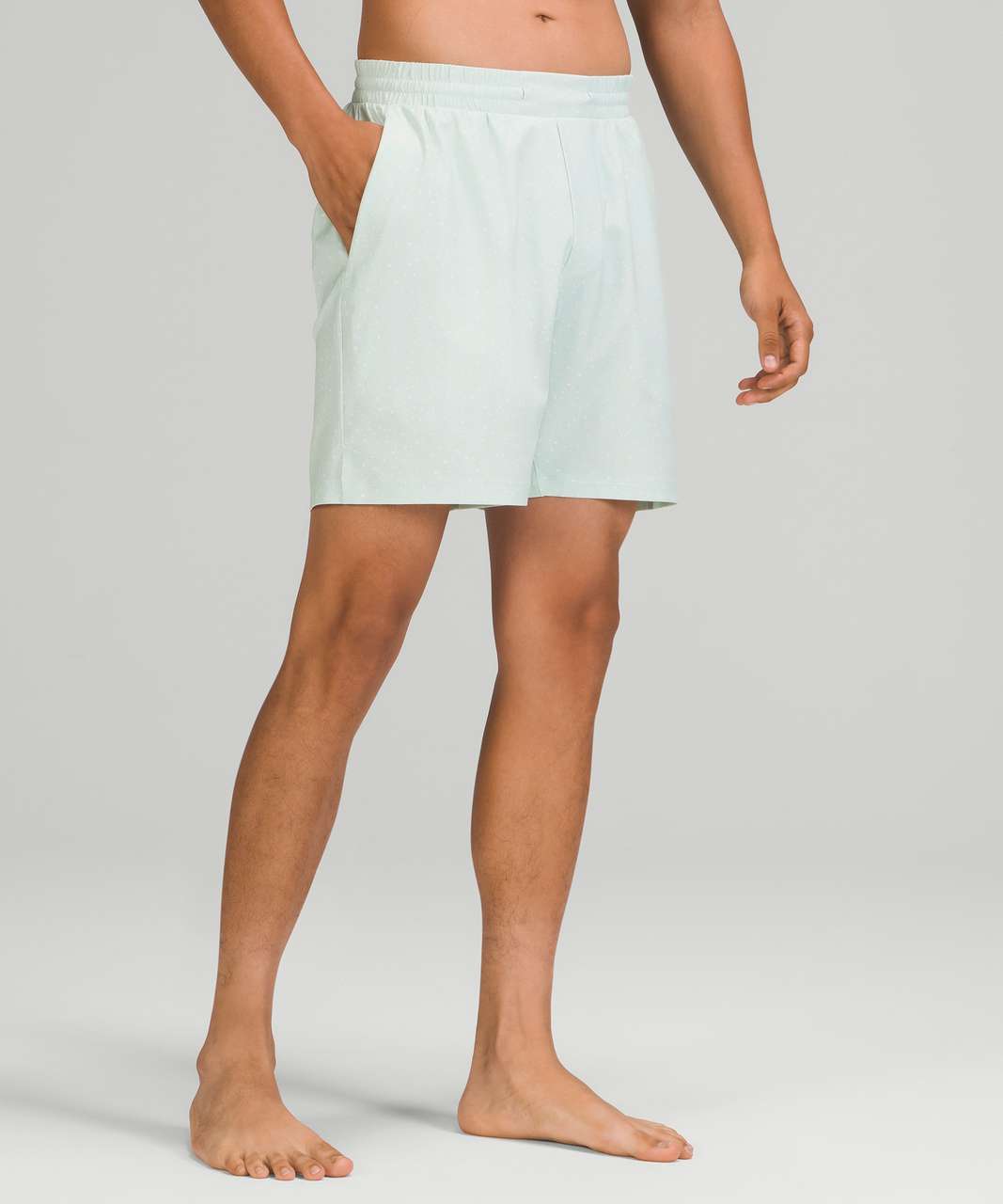 Lululemon Channel Cross Swim Short 7" - Submerge Dot Delicate Mint White