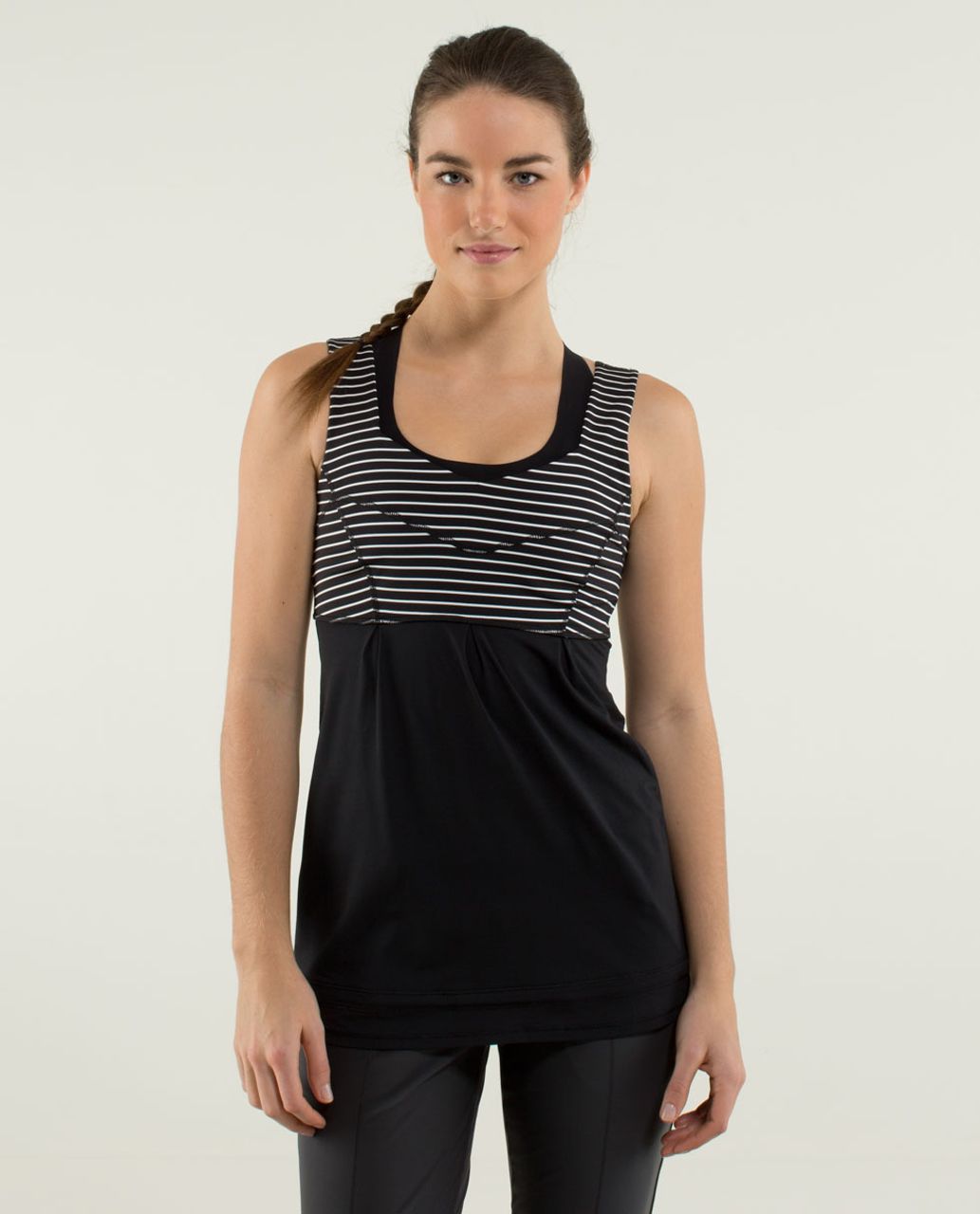 Lululemon Tame Me Tank - Black / Parallel Stripe Black White