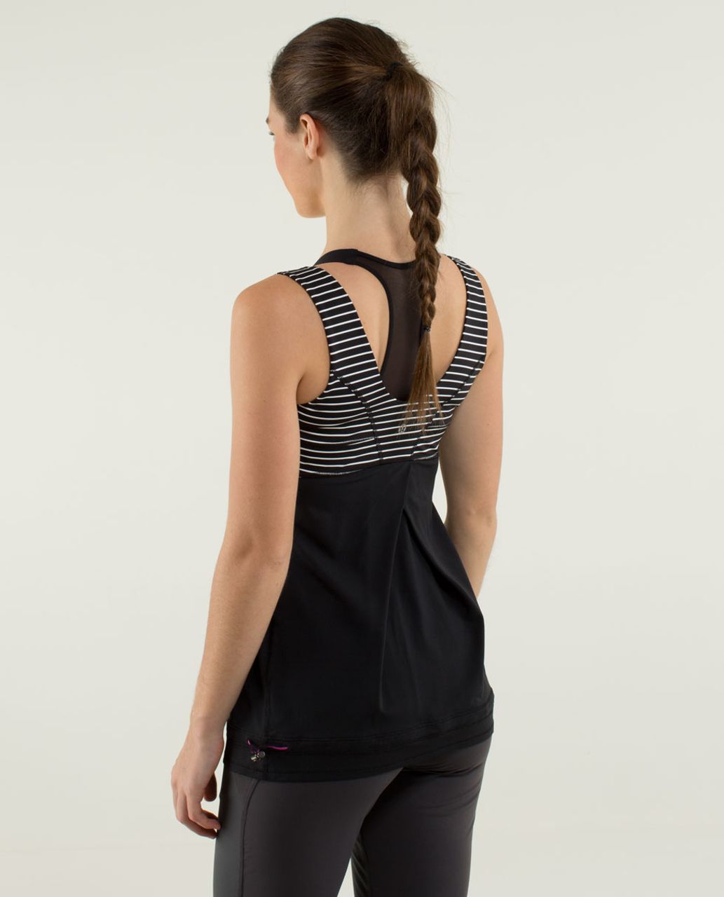 Lululemon Tame Me Tank - Black / Parallel Stripe Black White