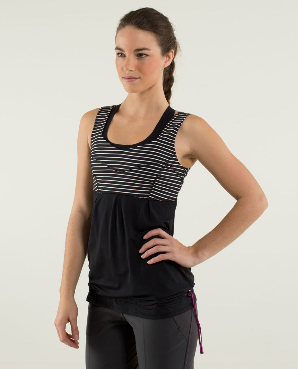 lululemon athletica, Tops, Lululemon 2in Run Tank Built In Shelf Bra  Stripe Racerback Top