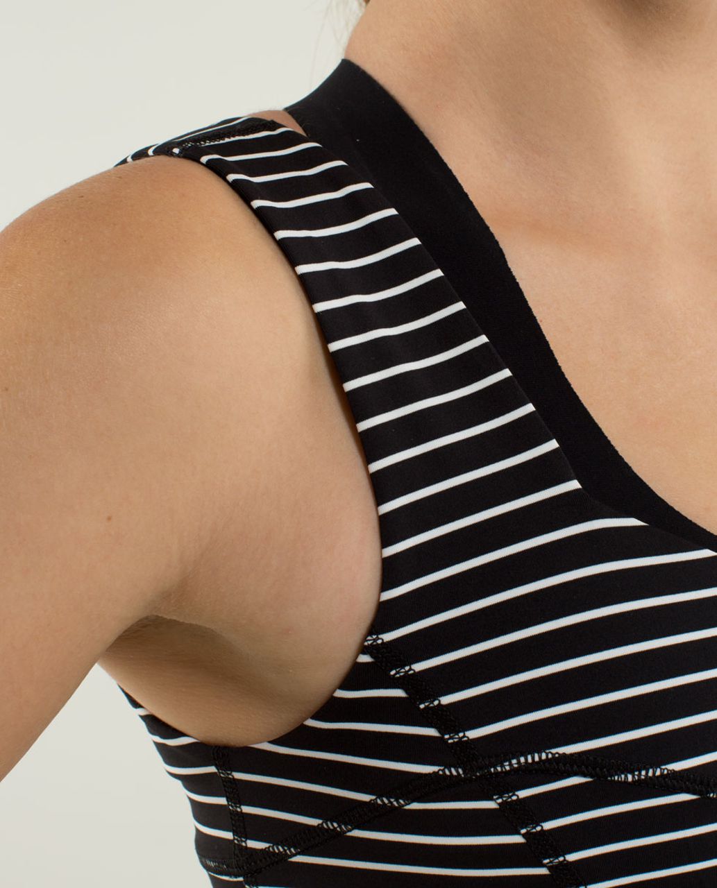 Lululemon Tame Me Tank - Black / Parallel Stripe Black White