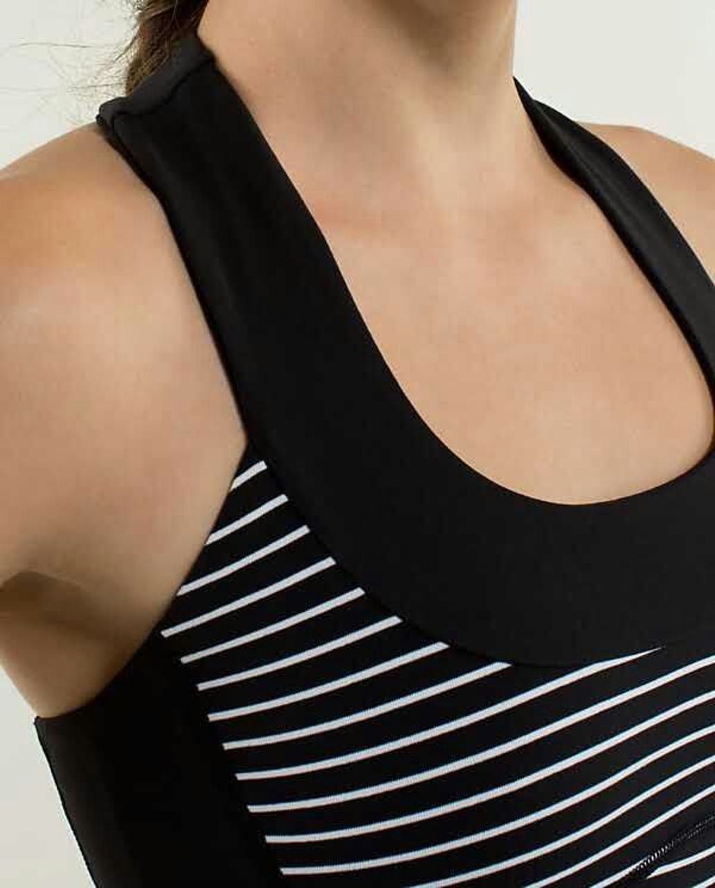 Lululemon Scoop Neck Tank - Parallel Stripe Black White / Black