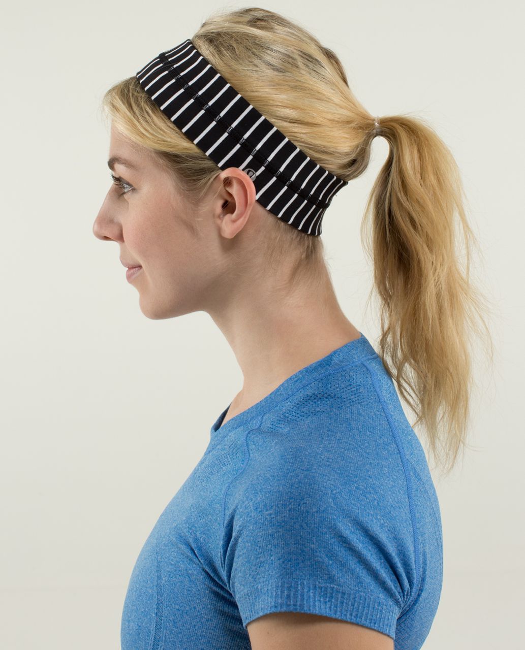 Lululemon Fly Away Tamer Headband - Parallel Stripe Black White