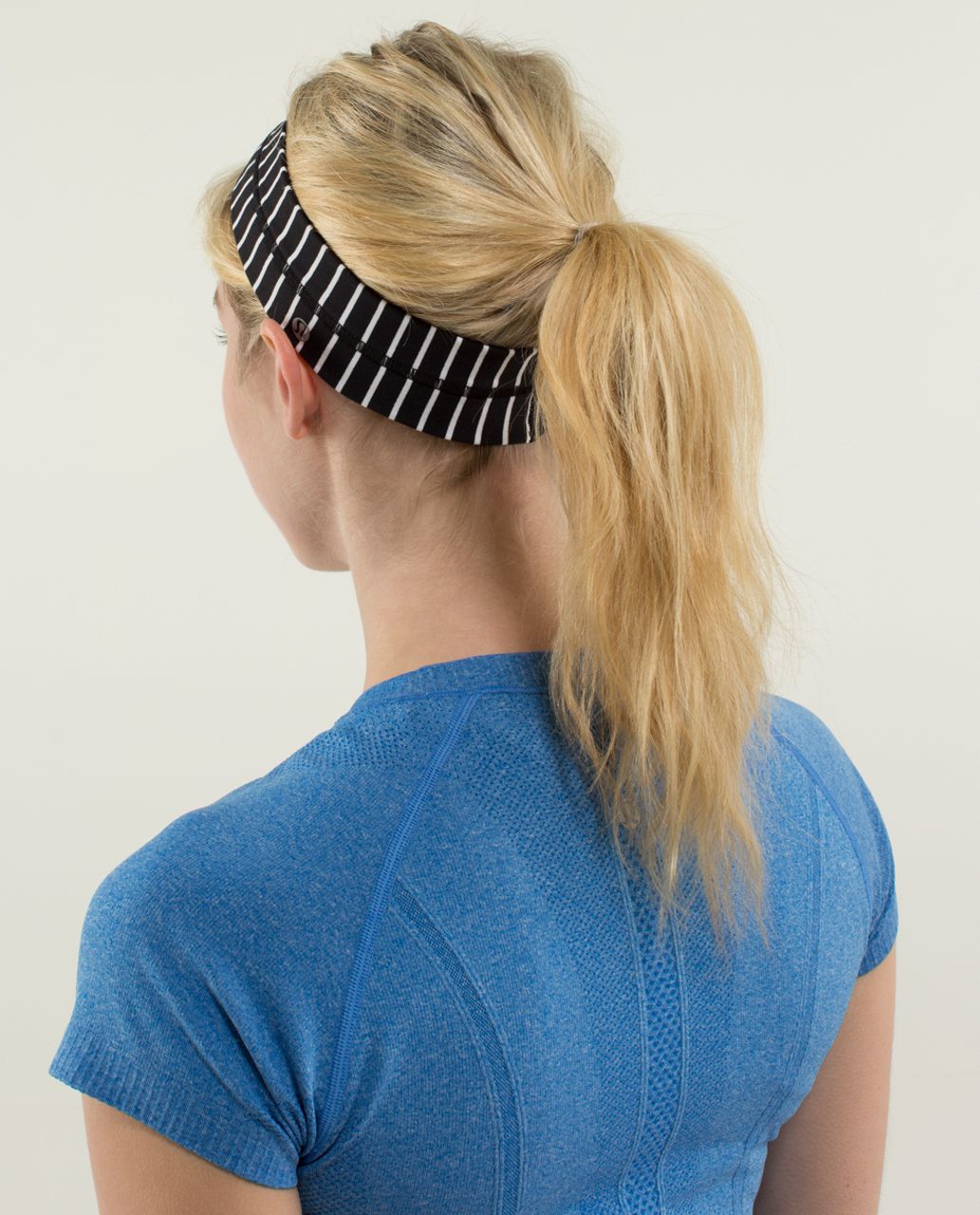 Lululemon Fly Away Tamer Headband - Parallel Stripe Black White