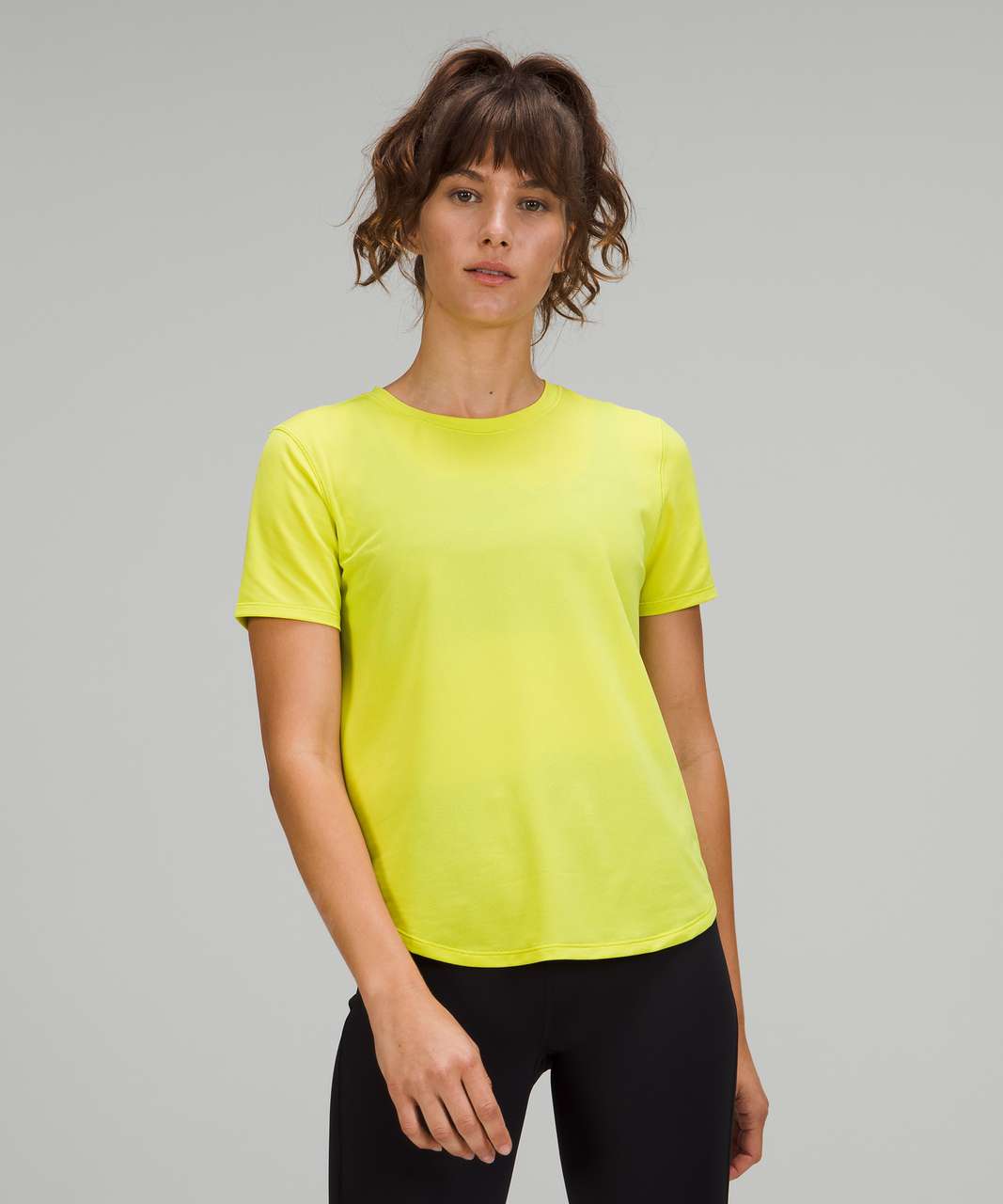 Lululemon High Neck Running and Training T-Shirt - Yellow Serpentine - lulu  fanatics