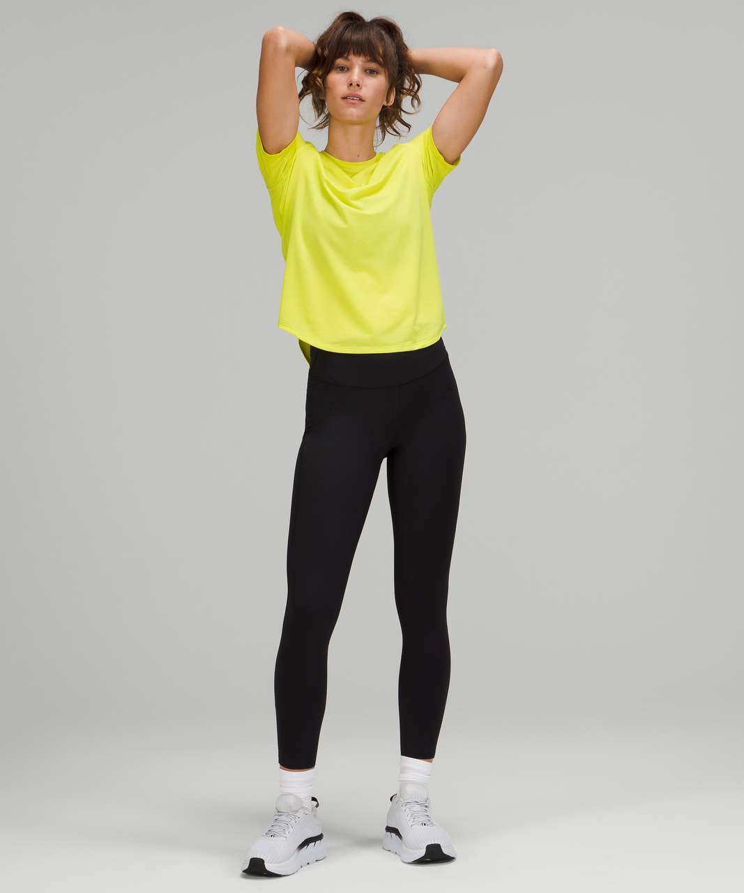 Lululemon High Neck Running and Training T-Shirt - Yellow Serpentine