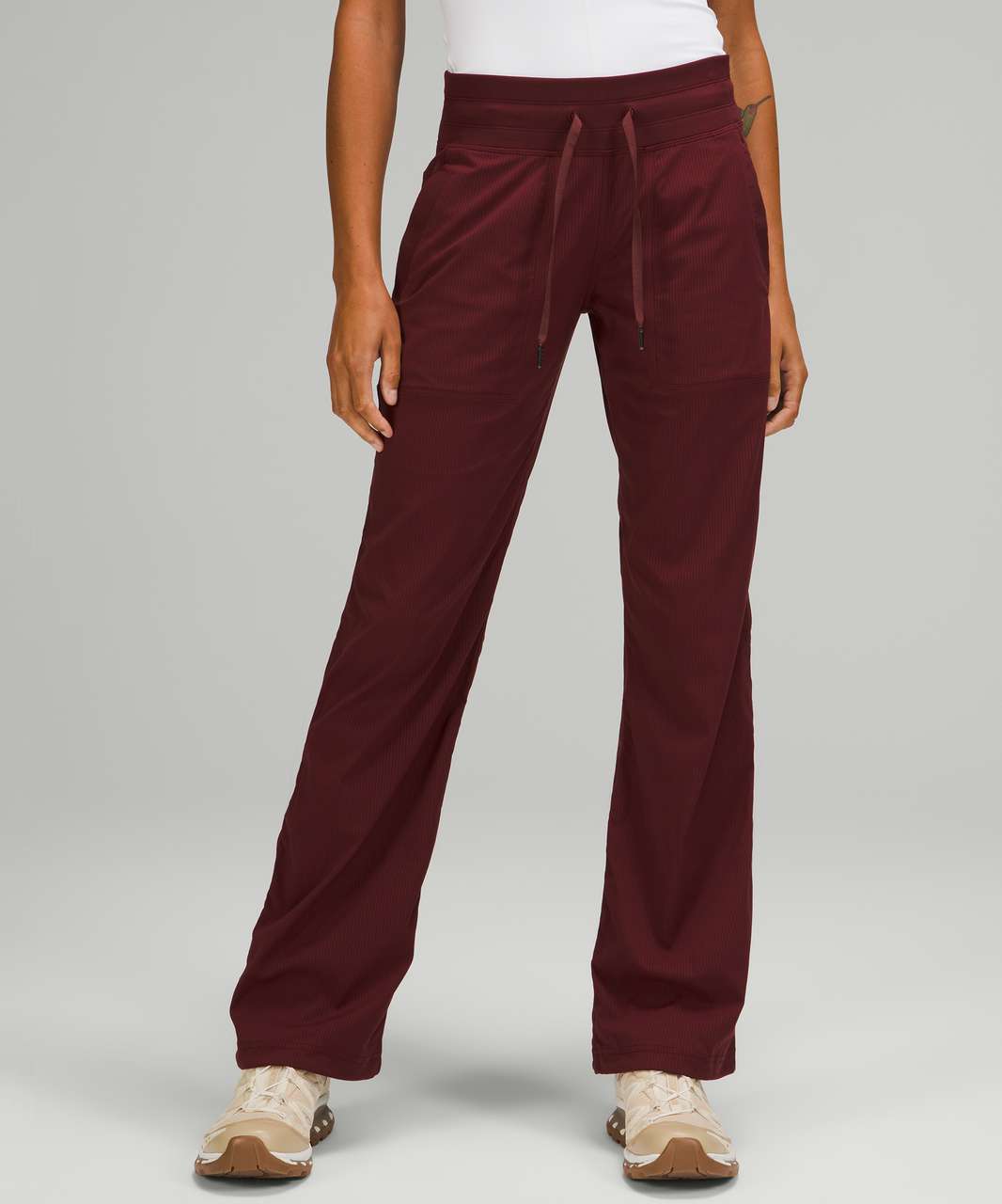 Lululemon Women Size 10 Dance Studio Full Length Pants 27” Burgundy Unlined