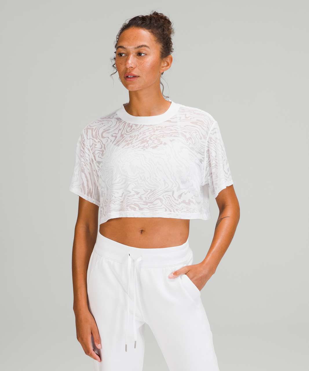 Lululemon All Yours Cropped T-Shirt *Veil - White