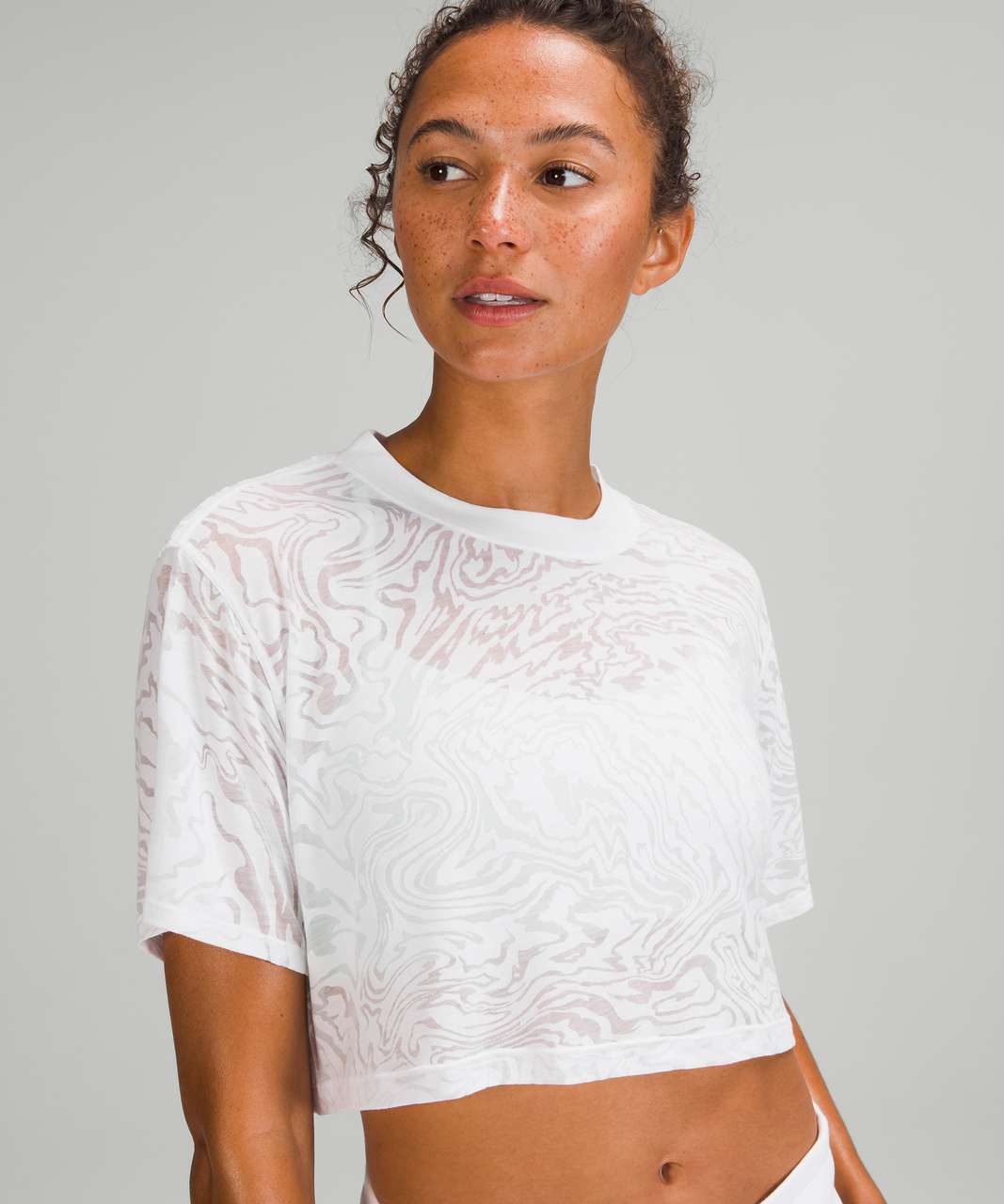 Lululemon All Yours Cropped T-Shirt *Veil - White