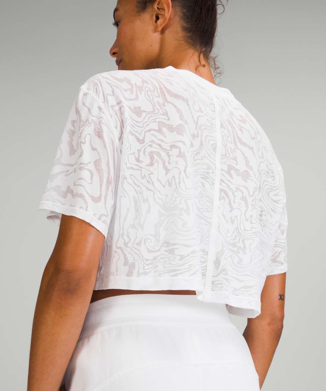 Lululemon All Yours Cropped T-Shirt *Veil - White