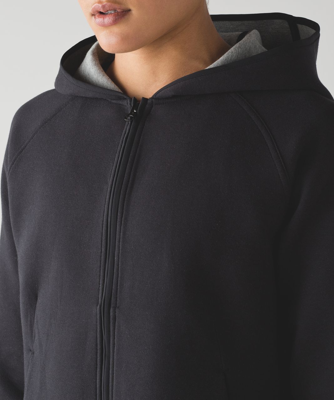 Lululemon City Bound Hoodie - Black / Heathered Medium Grey